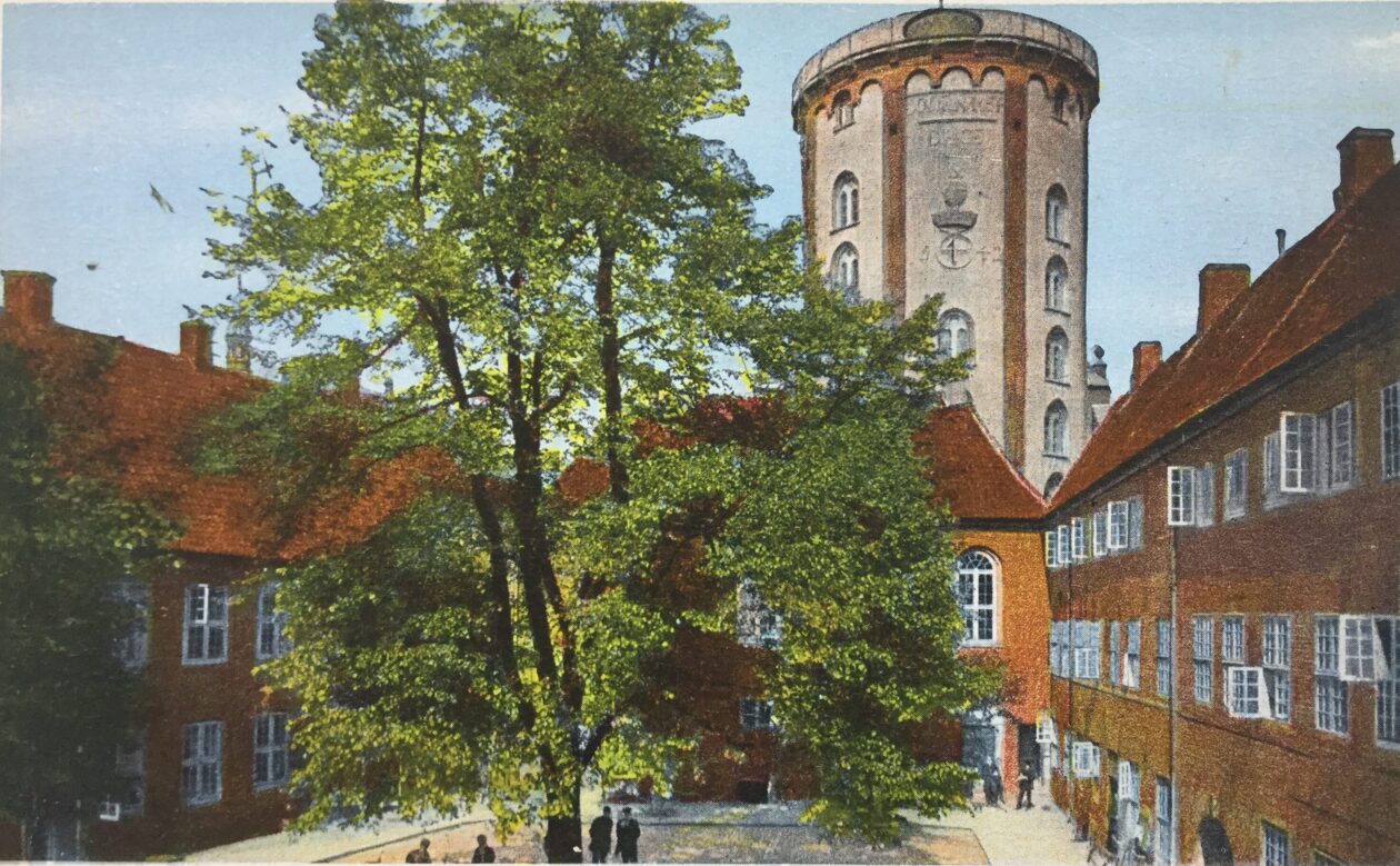 An old postcard showing the Round Tower being mostly grey An old postcard showing the Round Tower being mostly grey