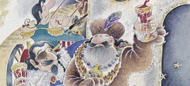 Christian IV og Peter den Store i Sneglegangen. Illustration: Ida Gantriis Christian IV og Peter den Store i Sneglegangen. Illustration: Ida Gantriis