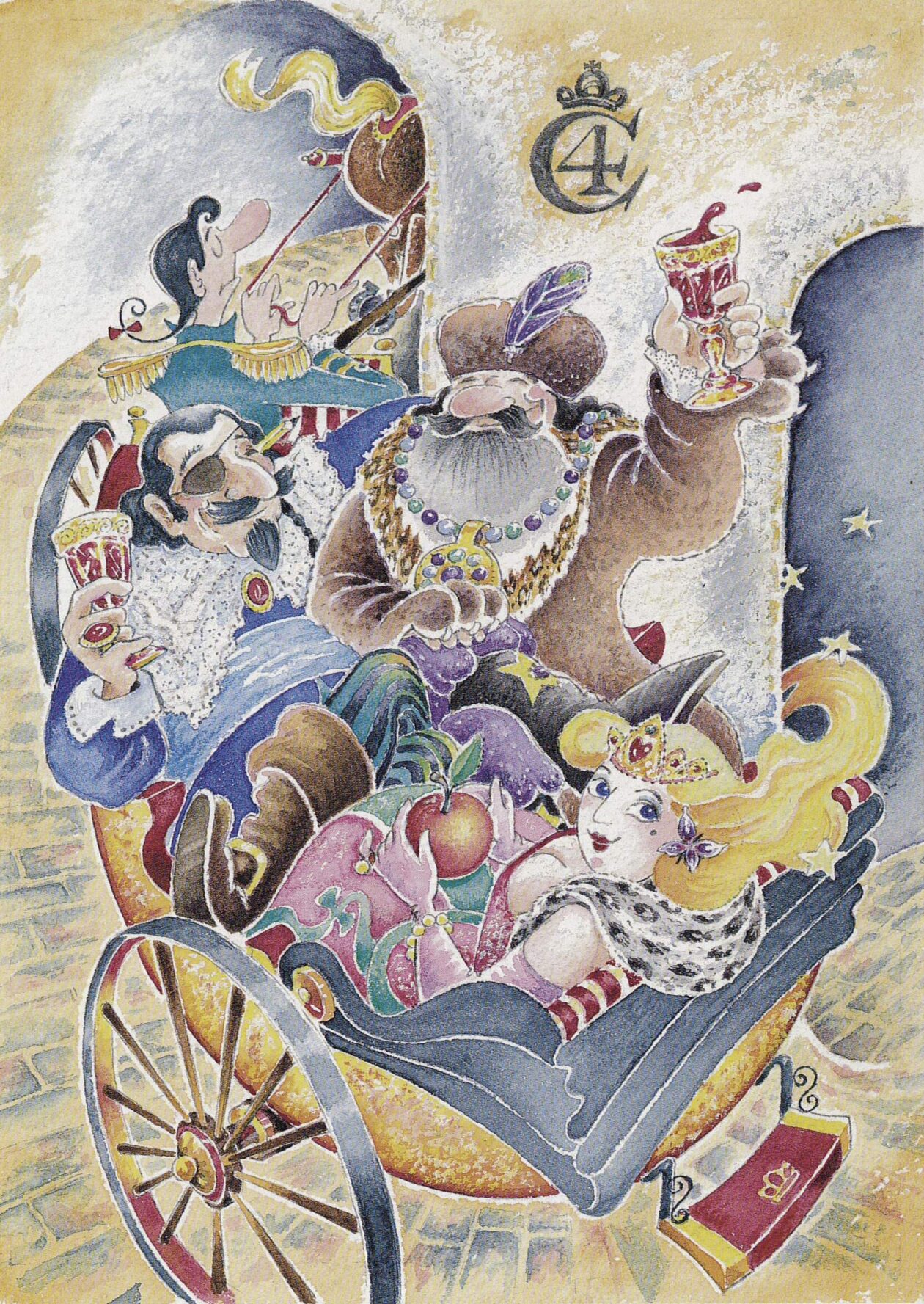 Christian IV og Peter den Store i Sneglegangen. Illustration: Ida Gantriis Christian IV og Peter den Store i Sneglegangen. Illustration: Ida Gantriis