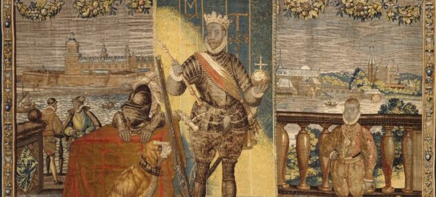 The Kronborg tapestry with Frederik II and the future Christian IV The Kronborg tapestry with Frederik II and the future Christian IV