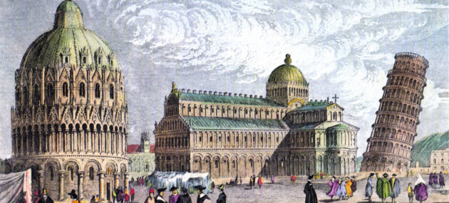 The Leaning Tower of Pisa about 1830
