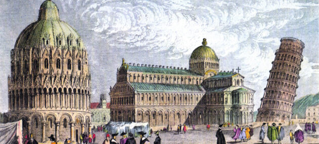 The Leaning Tower of Pisa about 1830 The Leaning Tower of Pisa about 1830