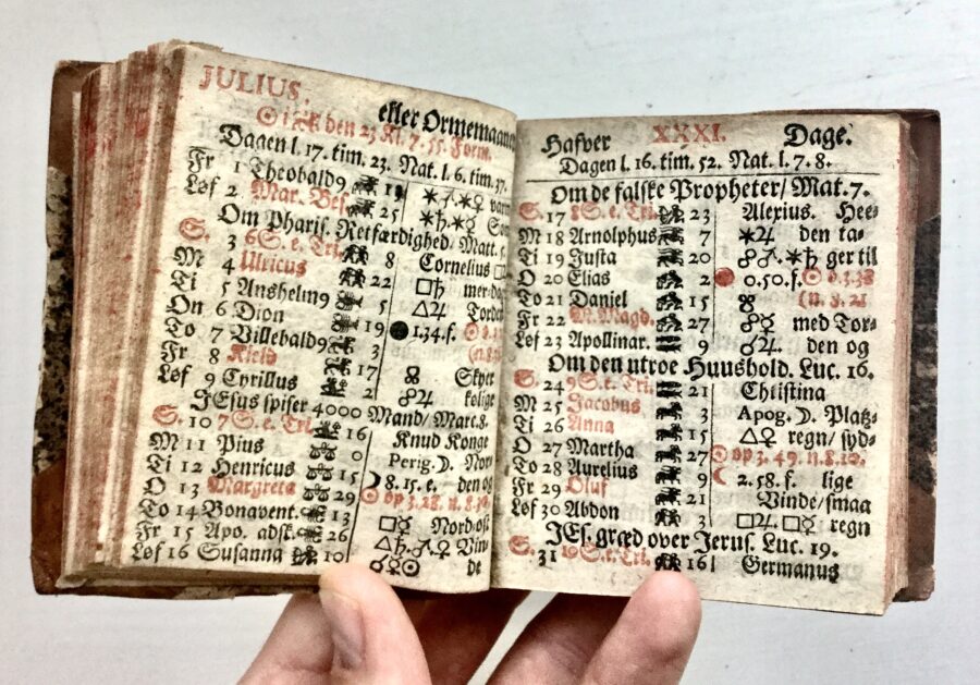 The month of July in the 1701 almanac The month of July in the 1701 almanac