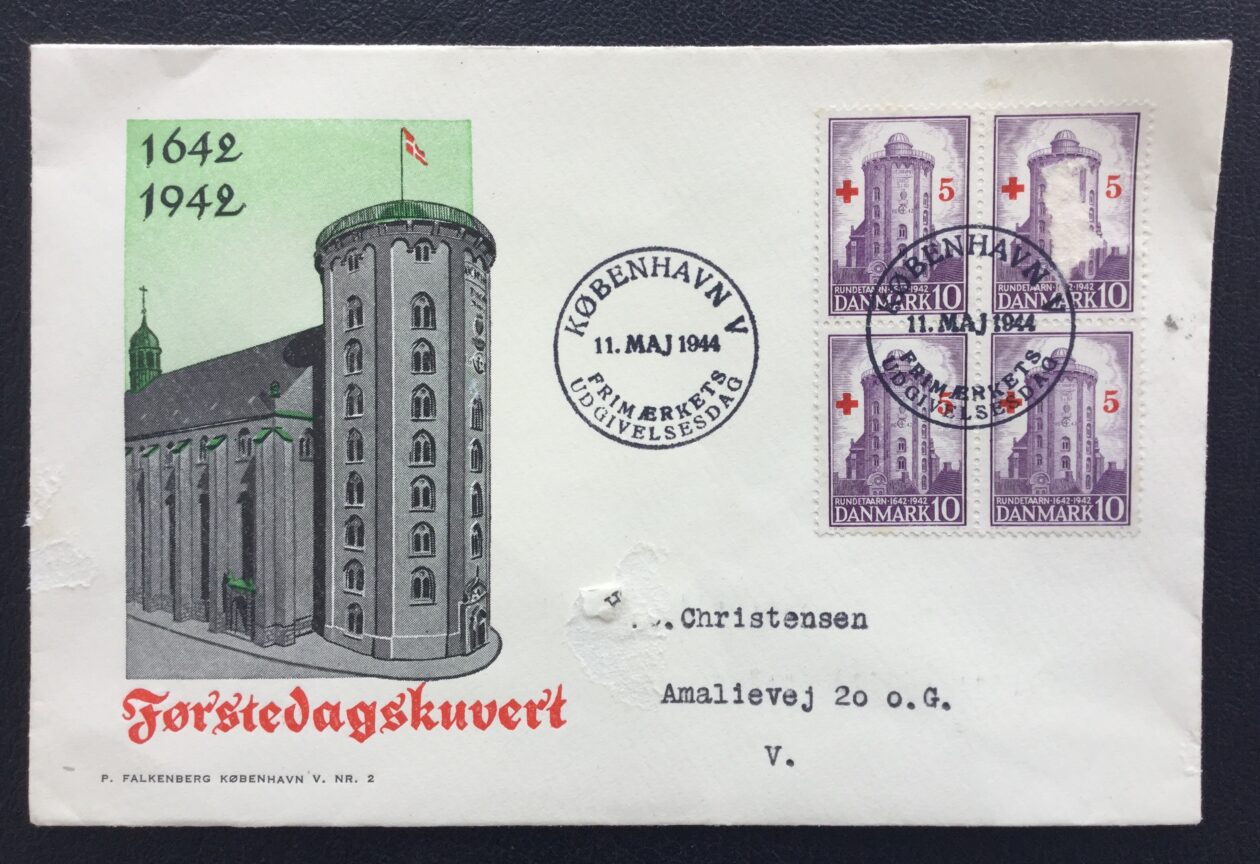 Førstedagskuvert med velgørenhedsmærke udsendt 1944