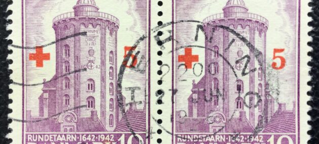 In 1944 the 1942 commemorative stamp with the Round Tower was made into a charity stamp