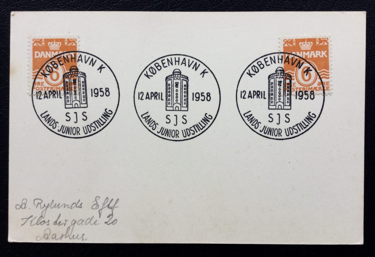Postmark with the Round Tower from 1958 Postmark with the Round Tower from 1958